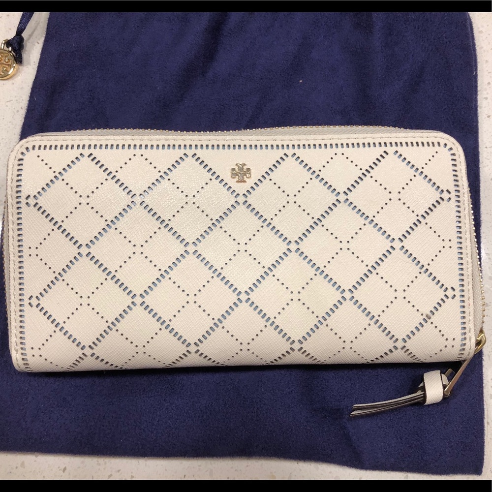 Tory Burch Laser Cut Leather Continental Wallet
